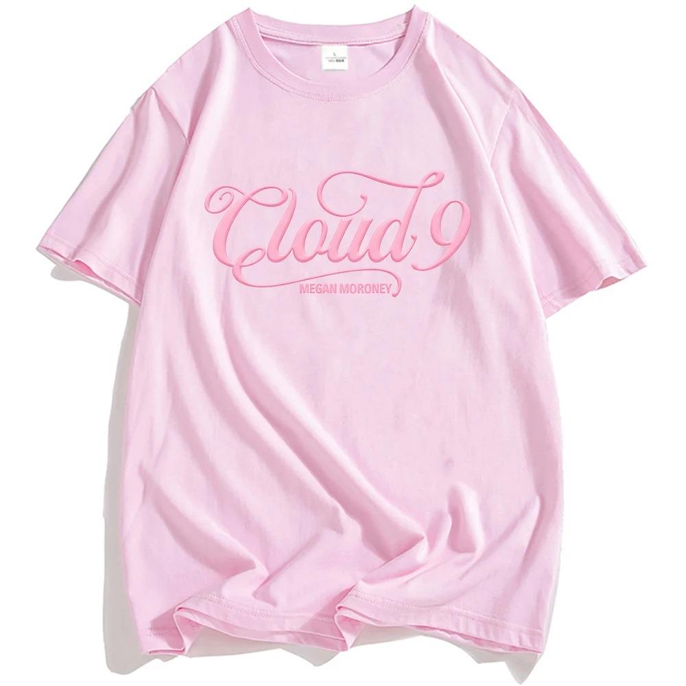 Cloud 9 Pink TShirt Megan Moroney Singer Design Printed TShirt Unisex Street Style Short Sleeve Cotton Summer Mens TShirt