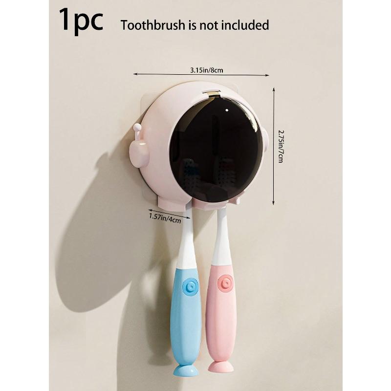 1pc Cute Astronaut Toothbrush Holder, Spacesuit Design, Drilling-Free Bathroom Electric Toothbrush Organizer Pink (1 Piece) разноцветный