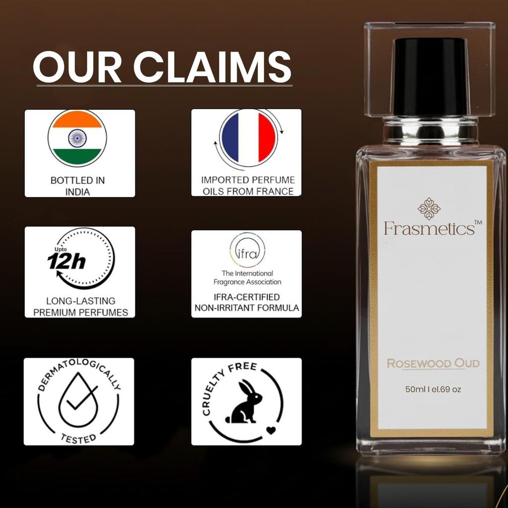 Rosewood Oud Eau De Parfum voor Mannen – Valentijn Special Romantisch Cadeau met Rosewood Oud & Sandelhout Geur, Warm Houtachtig