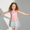 Girls' Children's Dresses Unicorn Print Princess Dresses Knit Cotton Children's Dresses
