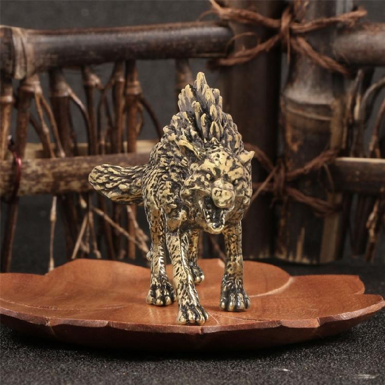 Table Ornament Brass Animal Statues Wolf Figurines Sculptures Tabletop Centerpieces for Living Room Bedroom Decors
