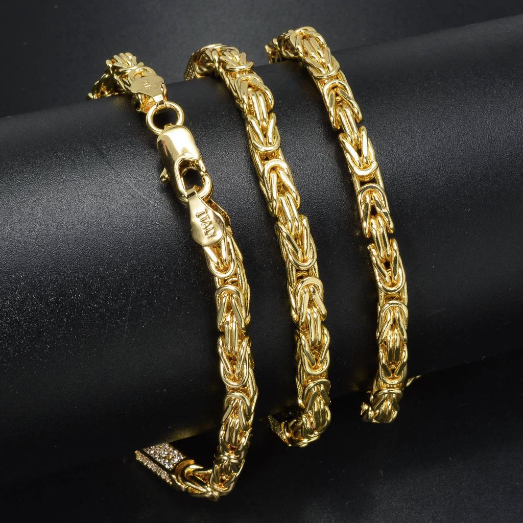Collar de Oro Chapado para Hombre y Mujer de Dubái Trenzado Multicapa Tridimensional Circonita Joyería para Fiesta Hip-Hop