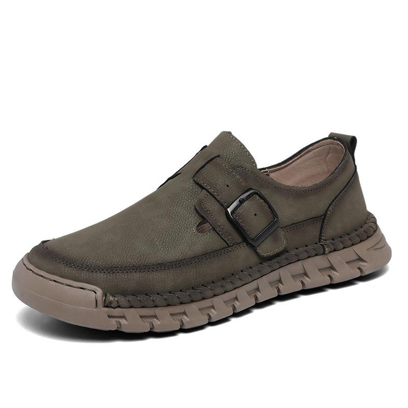 Four Seasons Men's Large Size Spring and Autumn Doudou Shoes Casual Shoes Trendy Fashion Flat Bottom Sleeve One Pedal British Driving Shoes