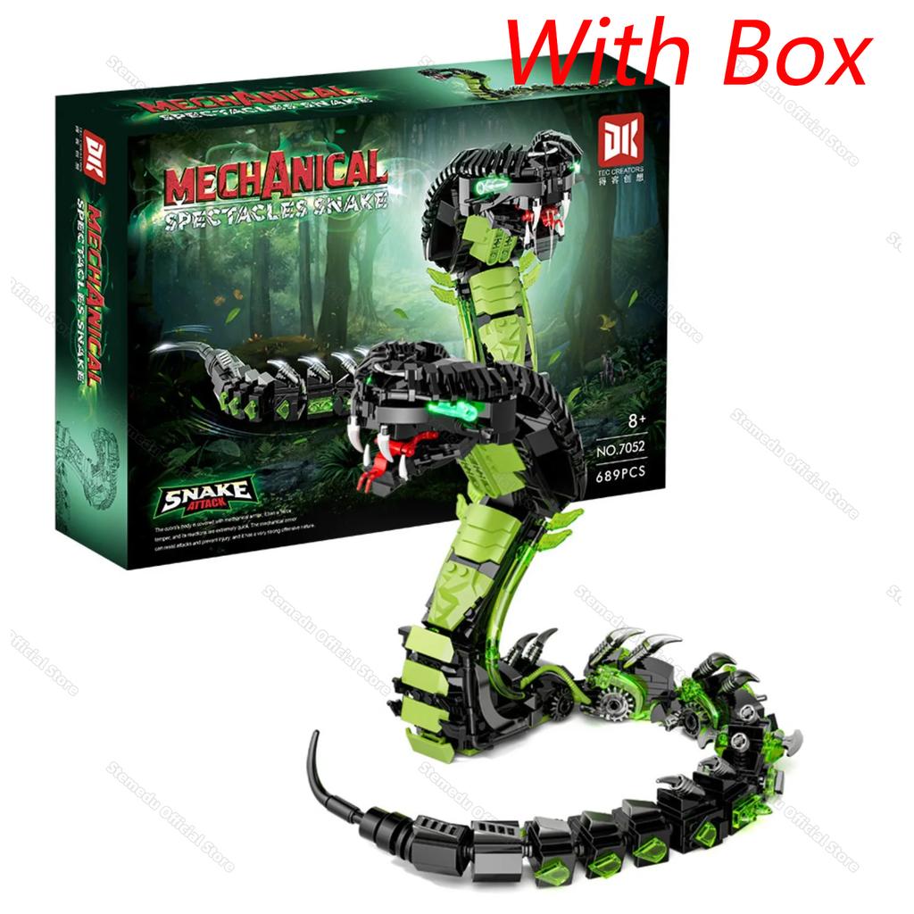 MOC 7052 Mechanical Snake Model Sets 689Pcs STEM Technological Cobra Animals Building Blocks Bricks Toys for Kids Childrens Toys