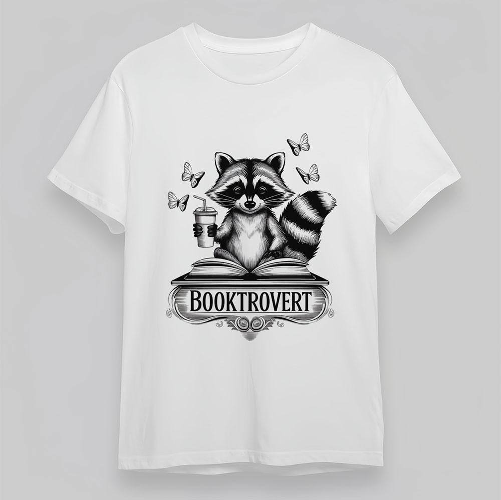 

Women s Soft Comfy T-Shirt Booktrovert Print Tee Short Cotton Plus Size White 2XL