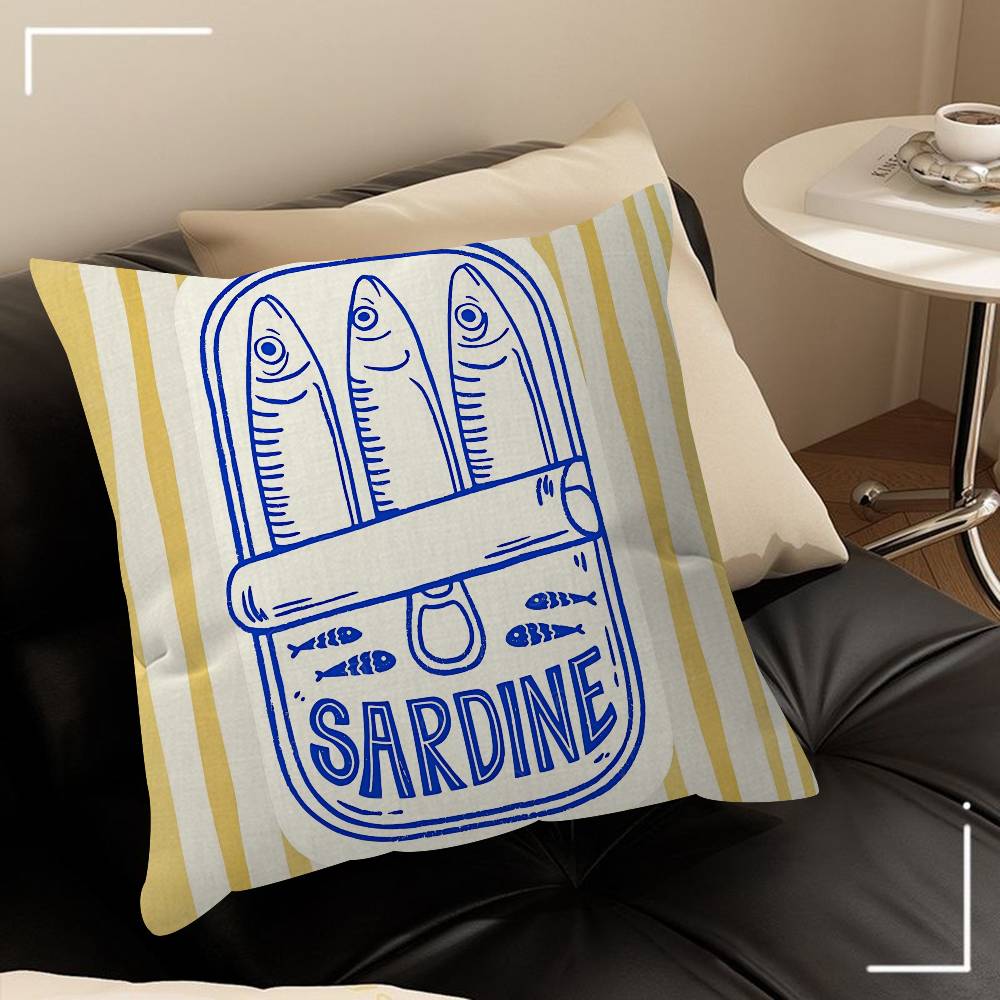 Coastalcharm Sardine Can Pillowcases Home Bedding Decorative Pillow Cover Wedding Super Soft Pillow Case