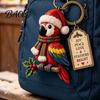 Holiday Keychain Accessories Christmas Santa Claus Keychain, Cartoon Snowman Reindeer Elf Highland Cow Stocking Stuffer Keyring, Xmas Character