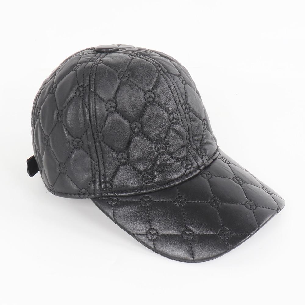 New Men Autumn Winter Real Sheepskin Leather Baseball Cap Quality Real Sheepskin Hat Unisex 100% Genuine Sheepskin Leather Hats