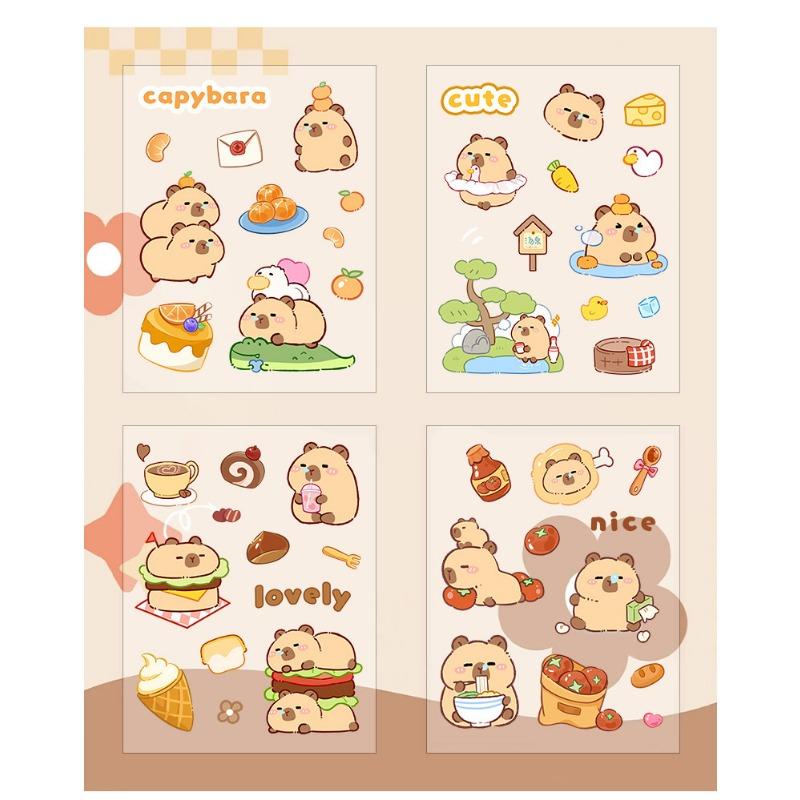 Cute Cartoon Capybara Stickers For Diy Scrapbook Journal Decoration Kids Craft Decals
