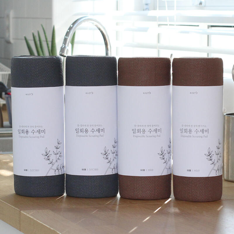 60-sheet disposable dishcloth roll type 3 packs dark gray