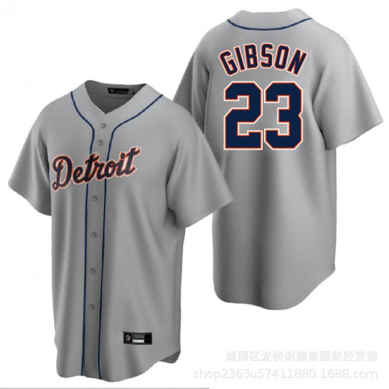 Detroit Tigers MLB Baseball Jersey Gibson Cabrera Baez Embroidered Sports