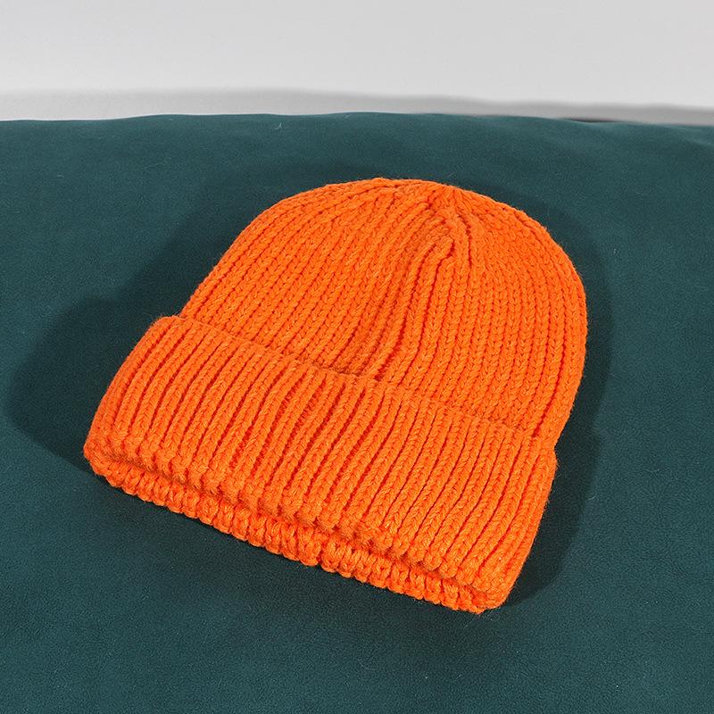 Hat for Women In Autumn and Winter Korean Style Versatile Knitted Hat Custom Embroidery Candy Color Wool Hat Warm Cold Hat Men's Trendy