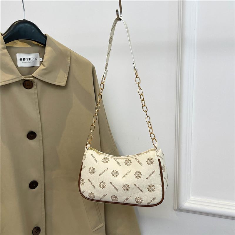 

Stylish White And Brown Pu Moon Bag For Women Ideal For Casual Street Fashion белый