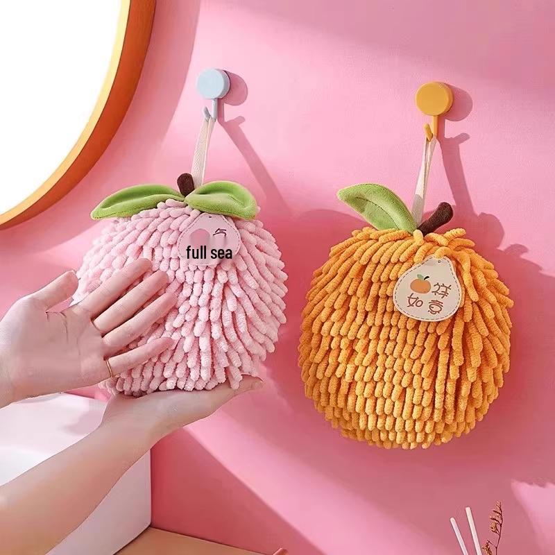 Festive Chenille Fruit Design Quick-Dry Absorbent Hand Towel