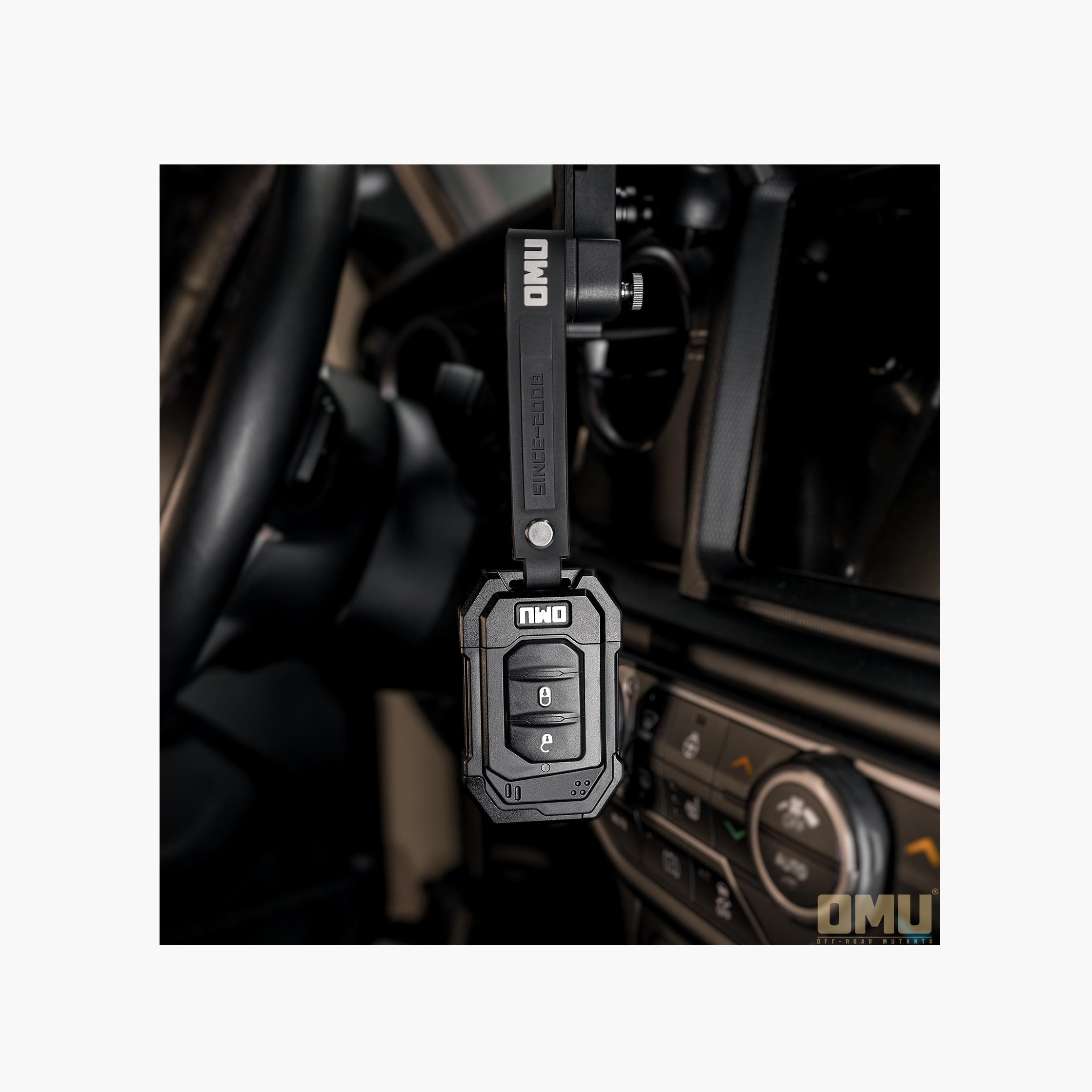 OMU Black Aluminum Key Case for Jeep Wrangler JL and for Gladiator JT Premium Offroad Car Key Cover Accessories (Black,23*11*4 CM) чёрный