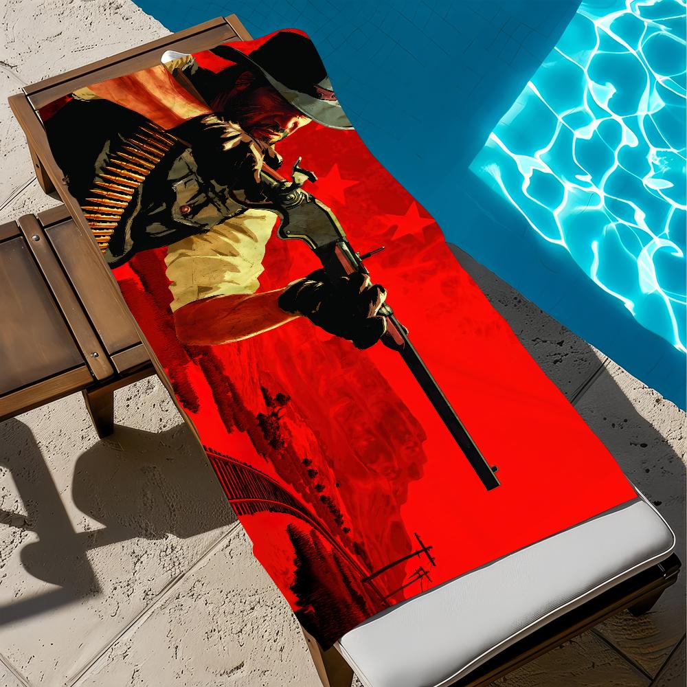 Towel Soft 2 Pool Gift For Travel Gym Red-Dead Shower Game Camping Quick Dry Sports Large R-Redemption Beach Towel