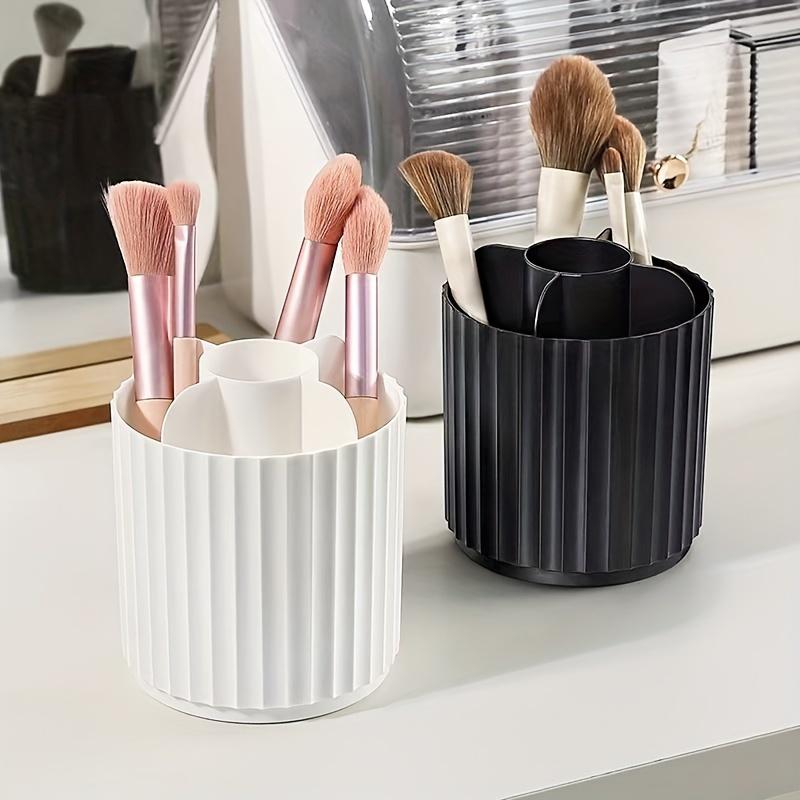 1pcs Makeup Brush Storage Cylinder Rotating Dustproof Desktop Lipstick Powder Brush Bucket Dressing Table Storage Rack Cosmetics