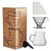 Conjunto Gotejador de Café Pour Over Servidor de Vidro 600ml Funil V02 Gotejador Copo de Preparo Conjunto de Café com Papel Filtro