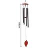 1Pc 6 Tubes Aluminum Pipe Wind Chimes With Hook And Wooden Leaf Hanging Tag Balcony Corridor Decoration Birthday Gift