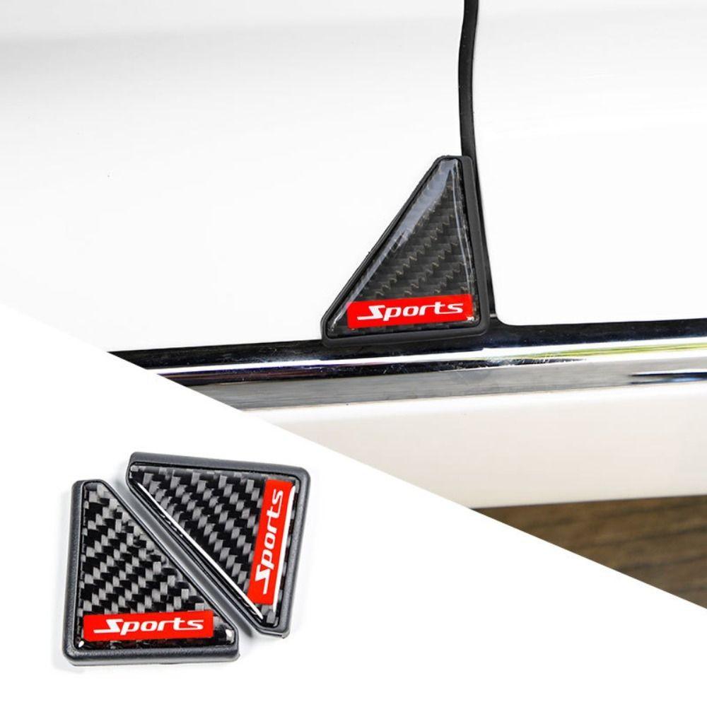 2Pcs Carbon Fiber Crash Scratch Protector TPU Door Bumper Universal Auto Care Decor Strip Car