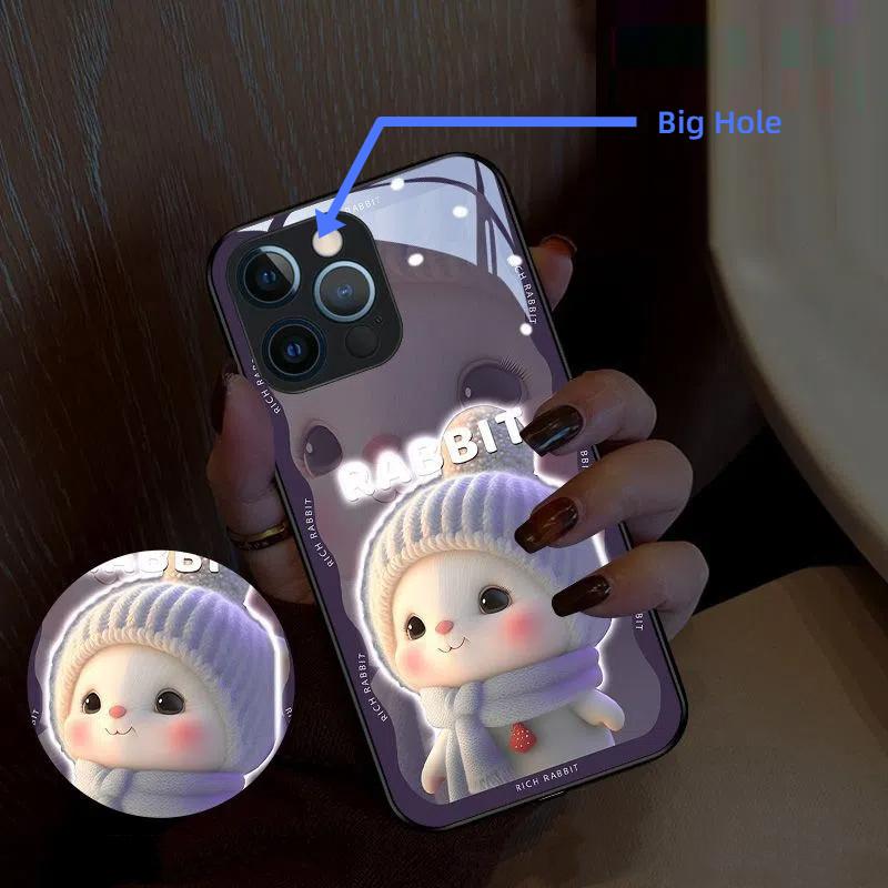 

Умный светодиодный чехол для телефона - автоматическое мигание при звонках/музыке, защитный чехол из закаленного стекла iPhone 6 Plus