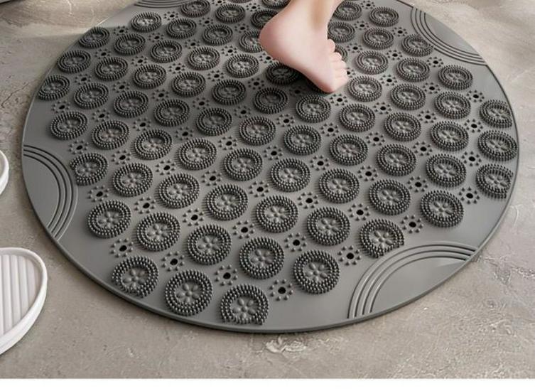 Round Waterproof Anti-Slip Bathroom Mat for Shower, Toilet, and Home