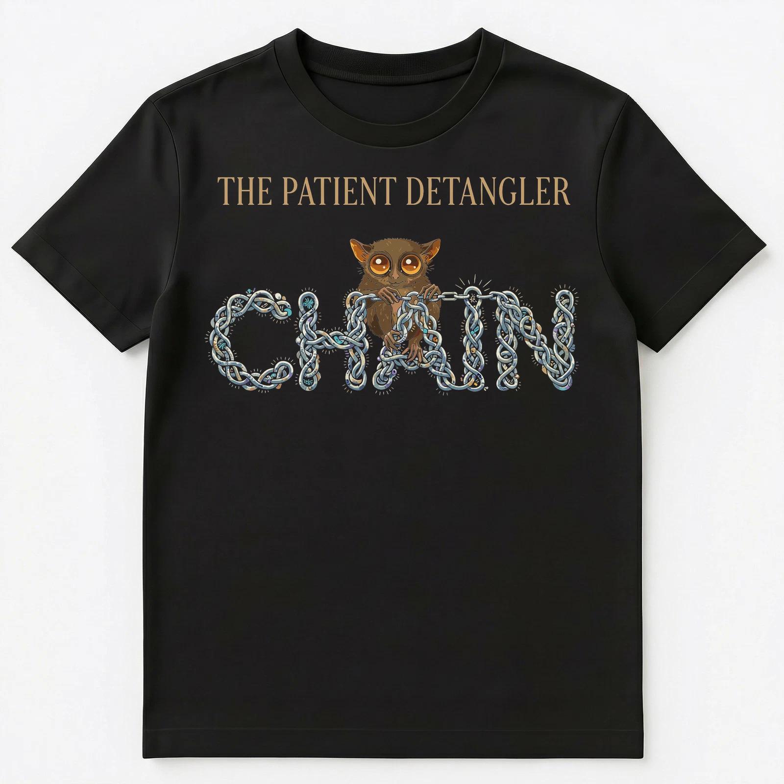 

Tarsier Enthusiast Patient Detangler Chain Animal Art Unisex T-Shirt 2XL