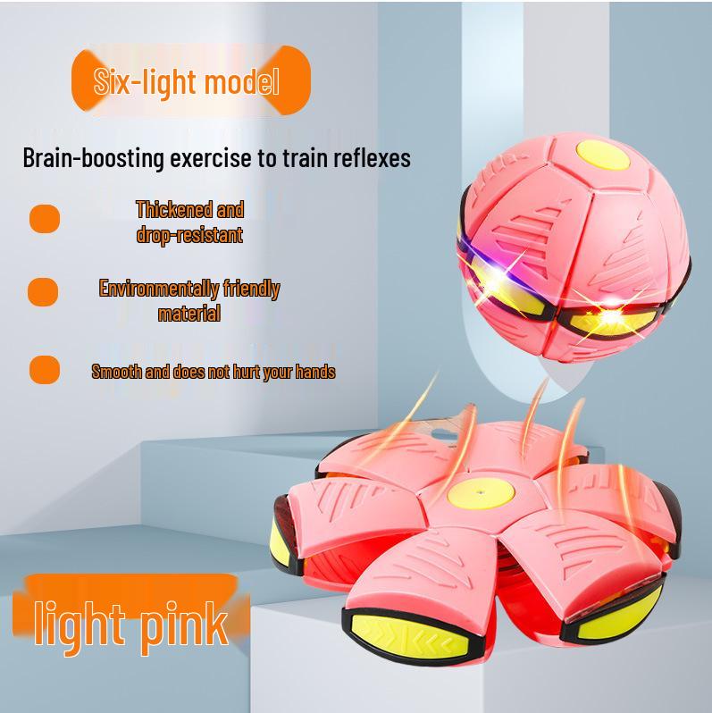 Magic Flying Saucer Ball: Deformable Outdoor Stomp Toy with Lights for Kids