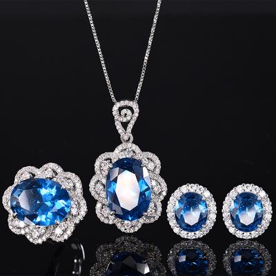 Schmuck Simulation Blauer Spinell Eitemperament Retro Set 13 * 18-10-12