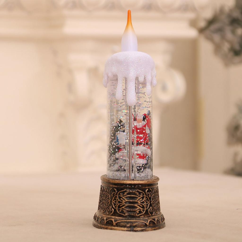 New Christmas Water-Filled Glowing Candle Night Light Ornaments 95ml