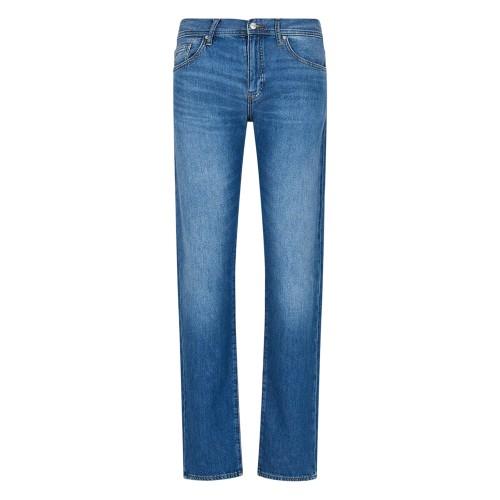 Armani Exchange Mens J16 Leather Patch Straight Jeans