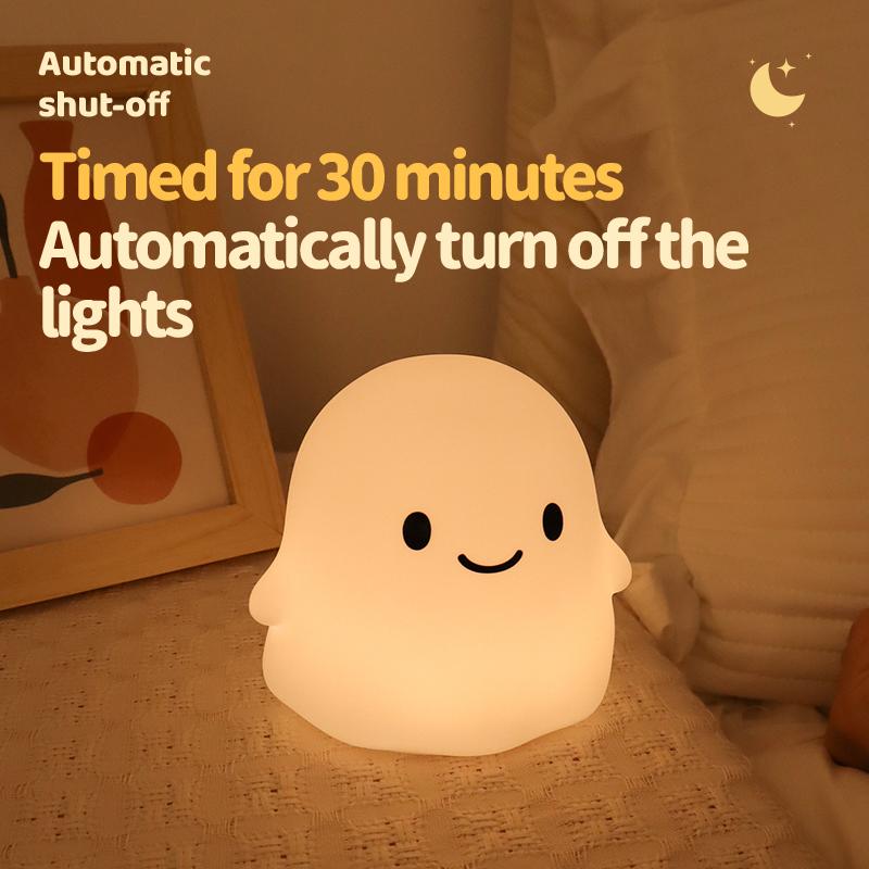 Funny Silicone  Float Night Light Nursery Timing Sleeping Nightlights Touch Sensor Table Besides Lamp For Kids Room Decor