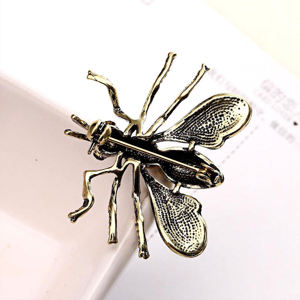 Collar Decor Men Women Crystal Rhinestone Bee Insect Pin Bumblebee Brooches Metal  Anima Enamel