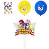 Zestaw Dekoracji Urodzinowych Sonic z Żywymi Banerami, Topperami na Tort i Balonami