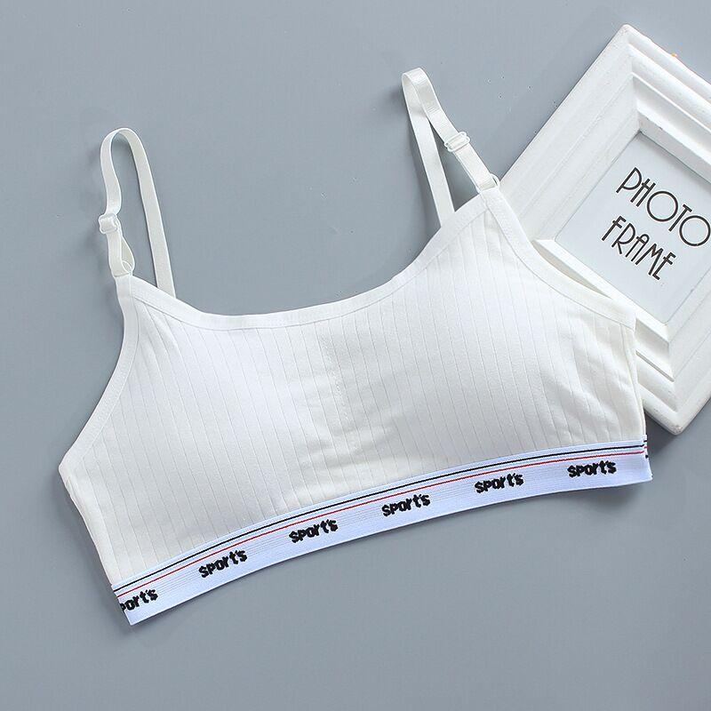 

Хлопковое нижнее белье для девочек, топы, тренировочный бюстгальтер, нижнее белье для подростков 8-16 лет one size белый