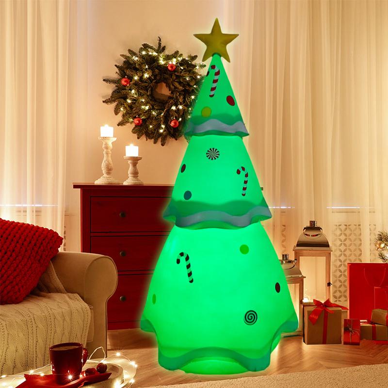 7FT Inflatable Christmas Tree Outdoor Christmas Decorations With Build In Bright LED Lights With Remote For Garden Lawn Party