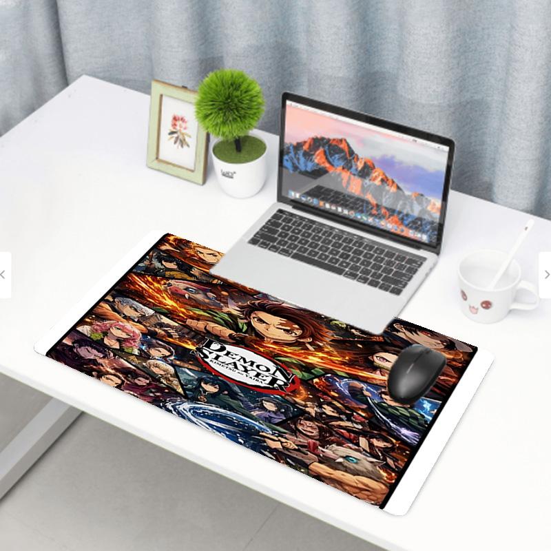 Demon Slayer Print Mouse Pad, Anti‑Slip Desktop Keyboard Mat, for PC Laptop Gaming Working Daily Use, Cool Festival Surprise Gift