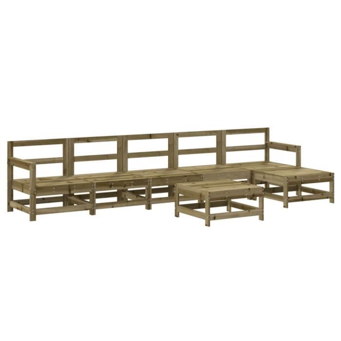 VidaXL Salon de jardin 7 pcs avec coussins bois de pin imprégné 3185975