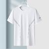 Summer Men T-shirt Ice Silk Round Neck Loose Pure Color Short Sleeves Pullover Casual Daily Wear Sport Fitness Top