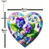Attrape-soleil en acrylique coloré en forme de cœur | Design floral vibrant, Idéal pour la décoration de la maison et du jardin, Parfait pour les mariages et les cadeaux de fête, Chambres d'enfants