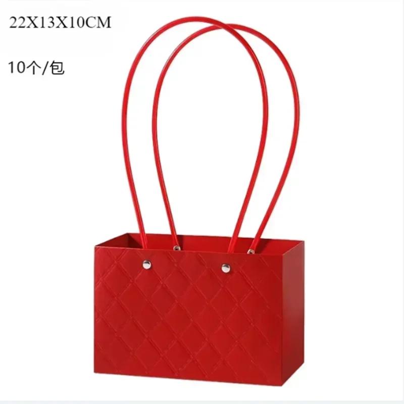 Flowers Basket Boxes Gift DIY Packaging Materials Wedding Favors 10pcs Flower Tote Bags Kraft Paper Bouquet Floral Arrangement