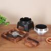 Portable Alcohols Burners Stove Cooking Pot with Wood Lid For Outdoor Picnics Hiking And Indoor Rice Making Cookware Set