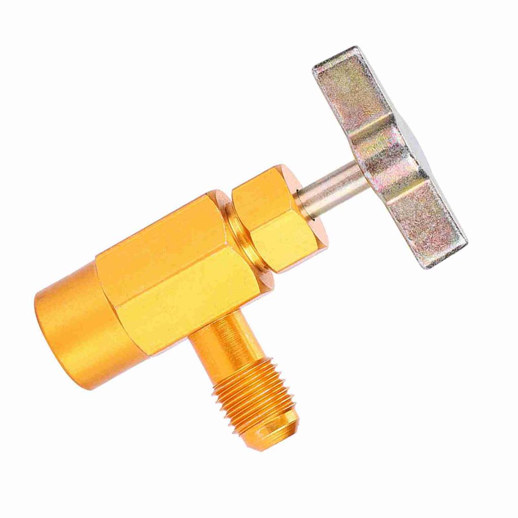 Tihebeyan AC Refrigerant Tap Tool, AC Refrigerant Brass Valve 1/4SAE Hvy Duty Metal Construction for R-134a R-134 AC Refrigerant