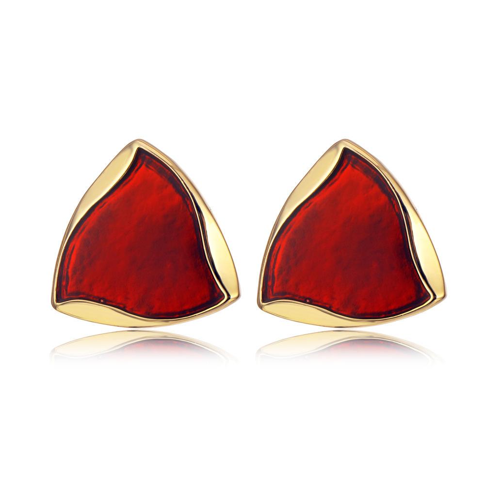 

Trendy Creative Triangle Alloy Earrings Chic Simple Design For All Occasions червоний