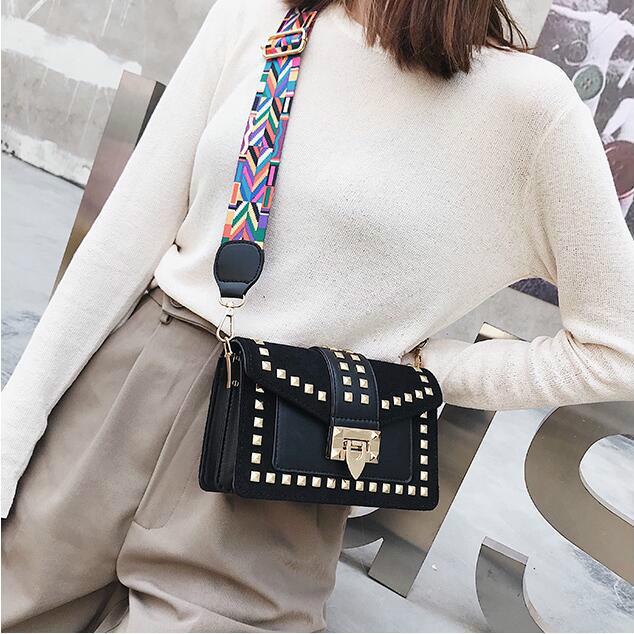 2020 Fashion Broadband Rivet Small Square Bag Fairy Wild Shoulder Messenger Bag