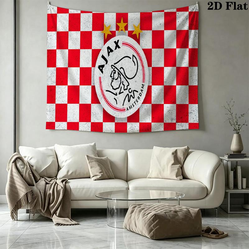 AFC Ajax Logo Wall Tapestry Aesthetic Wall Hanging Printed Fabric Blanket Decorative Tapestries for Bedroom Living Room Home Decor