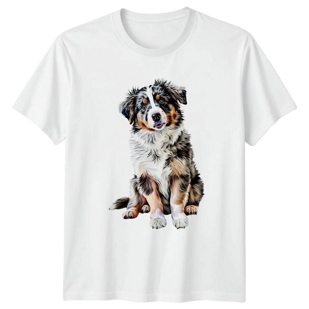 Australian Shepherd Puppy Dogs Animals Unisexs TShirt Unisexs Graphic Tee S