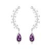 Monaco [Romantic Confession] Elegant and Exquisite Symmetrical Water Drops 925 Silver Earrings Women's Purple AE14845XCC