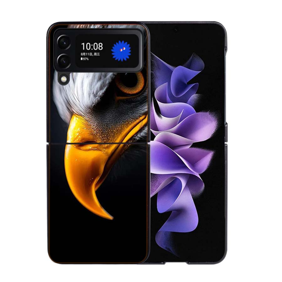 Majestic Eagle Gaze Phone Case For Samsung Z Flip 7 6 5G Galaxy Z Flip4 Z Flip5 Z Flip3 Coque Black Hard PC Shell Protective Cov