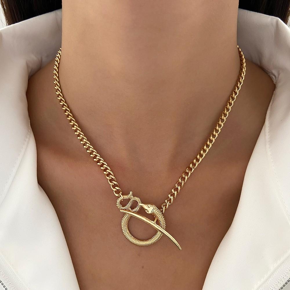 European and American Snake-shaped Design Open Neck Chain Women's Snake Shape Personalized Trend Wind Necklace